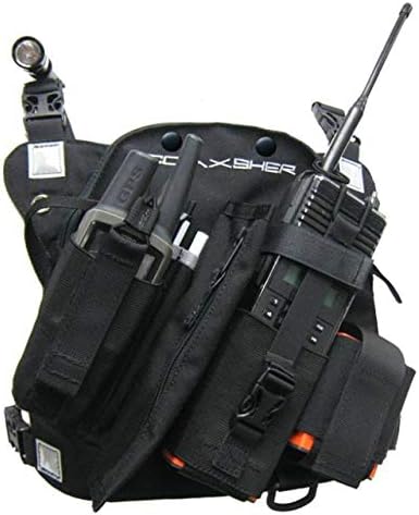 Coaxsher Radio Chest Harness Rig for 2 Way Radio, GPS and Hand Held Electronics | Ideal for Tactical Search and Rescue, Ski Patrol, Military and Emergency Response Personnel (RCP-1 Pro)