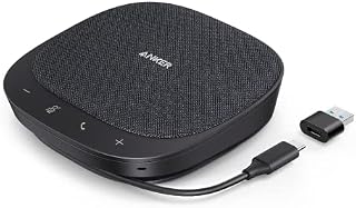 Anker PowerConf S330 USB Conference Speaker for Home Office, Smart Voice Enhancement, Plug and Play, 360° Voice Coverage via 4 Microphones, and Powerful Sound