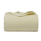 Waffle Weave Luxury Lightweight Reversible Breathable 100% Cotton Throw Blanket for all Seasons for