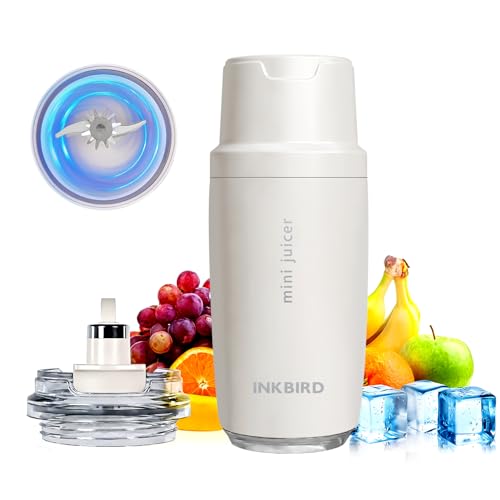INKBIRD Insulated Portable Blender 6H Hot/Cold Retention Travel Cup 18000 RPM for Ice Crushing Smoothies & Shakes 80W High Power Type-C Rechargeable 400ml for Gym Office Outdoor