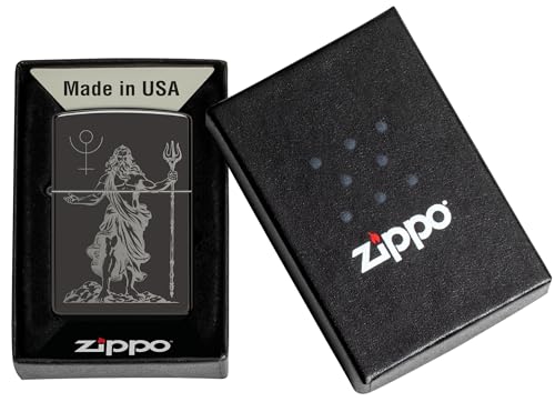 Encendedor Zippo Windproof God Pluto Negro Brillo Alto miniatura 6