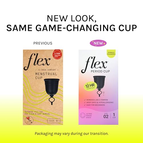Image of Flex Cup Starter Kit (Full Fit - Size 02) | Reusable Menstrual Cup + 2 Free Menstrual Discs | Pull-Tab for Easy Removal | Tampon + Pad Alternative | Lasts up to 10 Years | Capacity of 3 Super Tampons