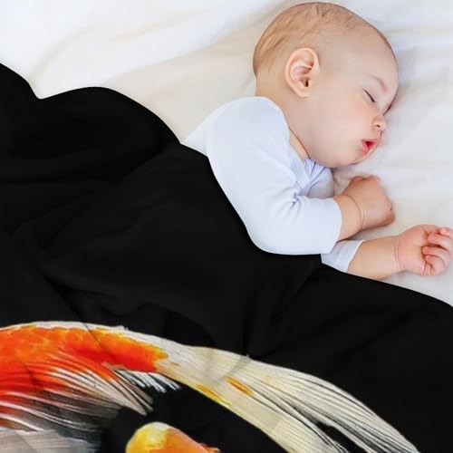 Manta de forro polar suave Koi para sofá cómoda para cualquier época 4