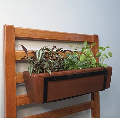 Jardineira de Planta 37cm Com Suporte para Jardim Vertical (Marrom, 2)