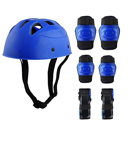 SPIRO Skating Guard, Protective Skating Guard Kit | Skate, Cycling, Running Protection Set | Multi Sport Gear for Children Age 8-12 Years (Size : M) (Color : Blue) (Helmet Type : PVC) (B0BJ5ND25G) Amazon Price History, Amazon Price Tracker