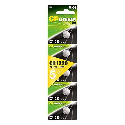 Gp Batteries Lithium Cell Cr1220 - Blister 5 Pile A Bottone, Non Ricaricabile, 3V