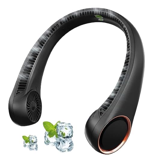 Alf Portable Rechargeable Neck Fan 20Hrs Play 9000mAh USB Charging Battery Bladeless | Neck Fan Smart Mini Hand Free 3 High Speed Fan Low Noise 360° Cooling Neck Fan (Neck Fan Black) (B0DG5MWPR4) Amazon Price History, Amazon Price Tracker