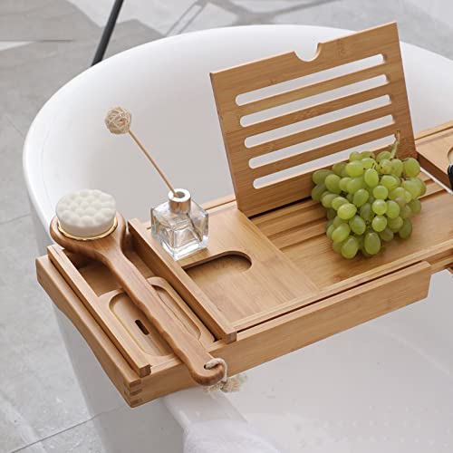 Soporte para libros de bañera con bandeja de madera resistente y elegante 6