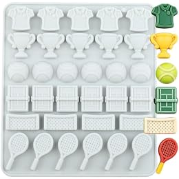 YIMINGMOLD 32 Cavity Tennis Theme Silicone Candy Molds
