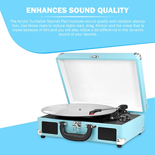 Axiom - Turntable Acrylic Slipmat For Vinyl Lp Record Players - 2.7Mm Thick For Better Sound Support On Record Player - Provides Anti-Static And Tighter Bass (Clear) #TOP3