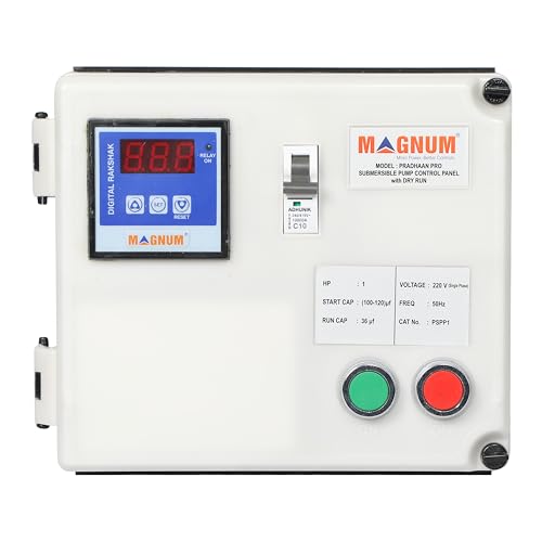 Image of MAGNUM PRADHAAN PRO Submersible Pump Control Digital Panel For Single Phase Submersible Motor Pump - S.P (1.5 H.P (16A, 50 MFD, 120-150 MFD))