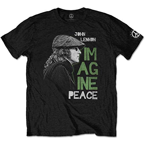 Image of John Lennon Imagine Peace The Beatles Official Tee T-Shirt Mens Unisex (Small) Black