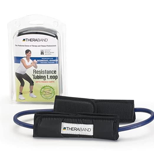 Miniatura 3 de TheraBand tubos de látex resistentes con manijas portables. Ideales para fisioterapia, pilates para parte inferior del cuerpo, hacer ejercicios en