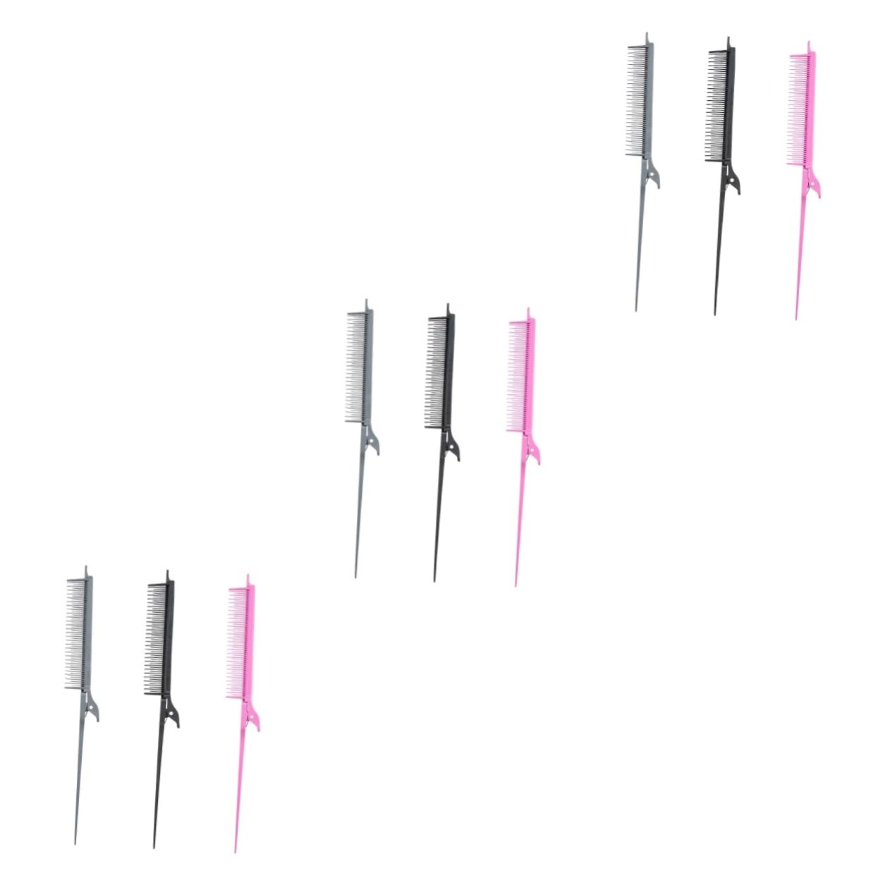 Healeved 9piezas Peines De Rata De Carbono Para Peinar y Teñir Cabello Peines Profesionales Para Corte y Sección De Cabello
