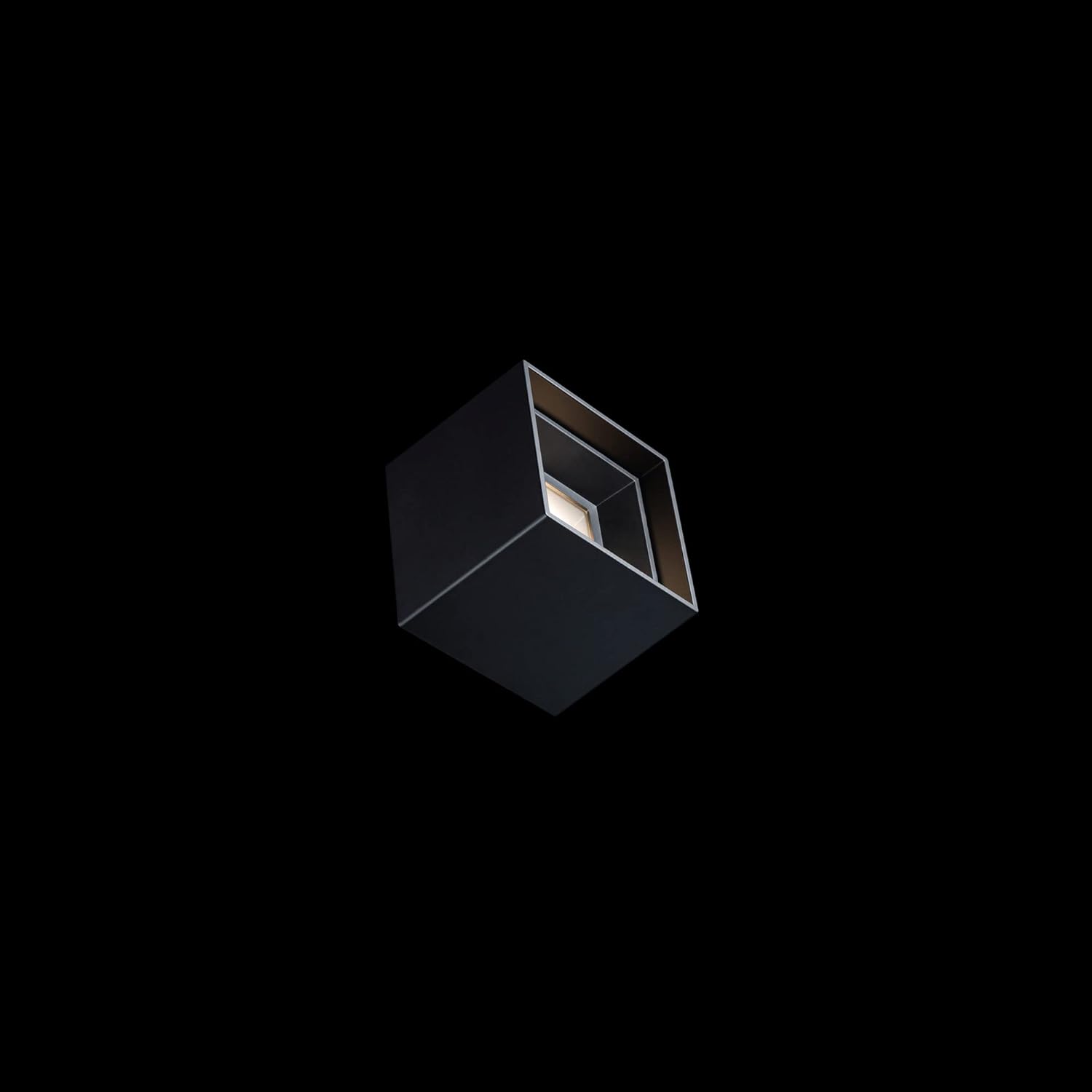 WAC Lighting dweLED, Downtown 5in LED Square Flush Mount 3-CCT 3000K-3500K-4000K Set to 3000K in Black