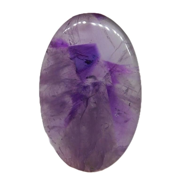 Améthyste trapiche naturelle cabochon 52x33mm pierre précieuse en vrac pour fabrication bijou collier