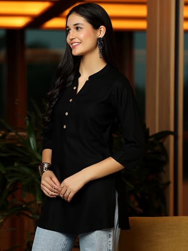 Image of Libas Womens Solid Viscose Straight Kurti for Women Suit