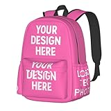 Custom Backpack For Mens Womens, Personalized Backpack Large-Capacity Personalized Backpacks Shoulder Add Your Own Name Travel Package,Hot Pink-016