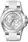 Invicta Aviator Men 50mm Acciaio inossidabile Quadrante argento VH63 Quarzo