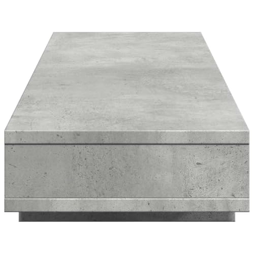 Support de moniteur en bois gris béton 100 cm rehausseur écran de bureau avec niches