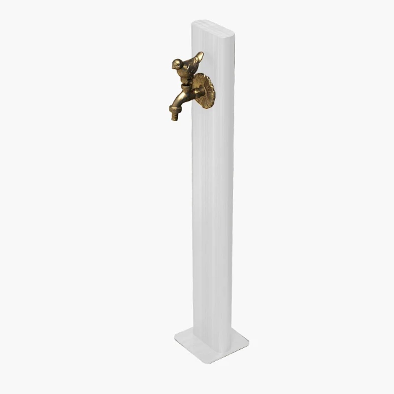 WOTZOV Stainless Steel Outdoor Water Column With Faucet, Antifreeze Garden Water Column For Outdoor Use, Durable Brown Water Column For Garden Irrigation，White 86cm/33.8in