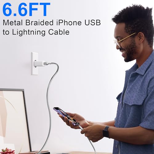 Cable USB a Lightning certificado MFi con carga rápida 3A metálico para iPhone 13 7