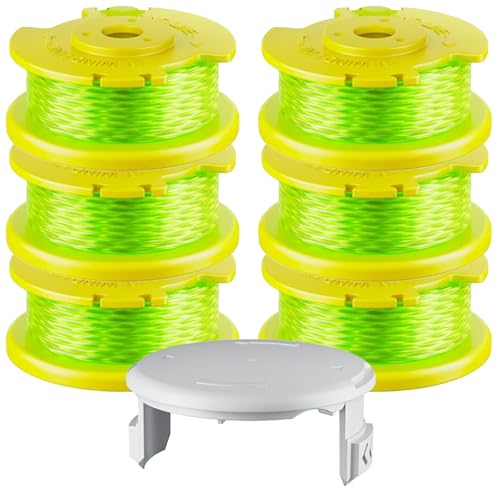Kousika 7Pack .080 String Pre-Wound Spool Compatible with Hart Auto-Feed String Trimmer Cordless Trimmers and Cover Cap Replacement Part (6 Spools 1 Cap)