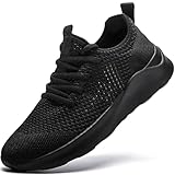 XKOWUO Men's Running Walking Shoes Sneakers Tennis Fitness Athletic Shoes Non Slip On Sports Casual Workout Shoe Lightweight Comfortable Gym Fashion Breathable Mesh Trainer Black Size US 8.5