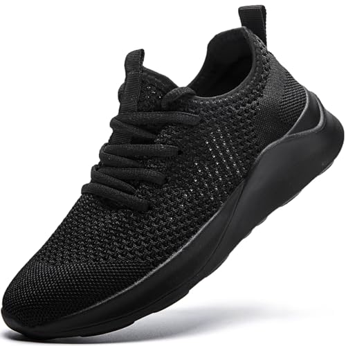XKOWUO Men's Running Walking Shoes Sneakers Tennis Fitness Athletic Shoes Non Slip On Sports Casual Workout Shoe Lightweight Comfortable Gym Fashion Breathable Mesh Trainer Black Size US 10