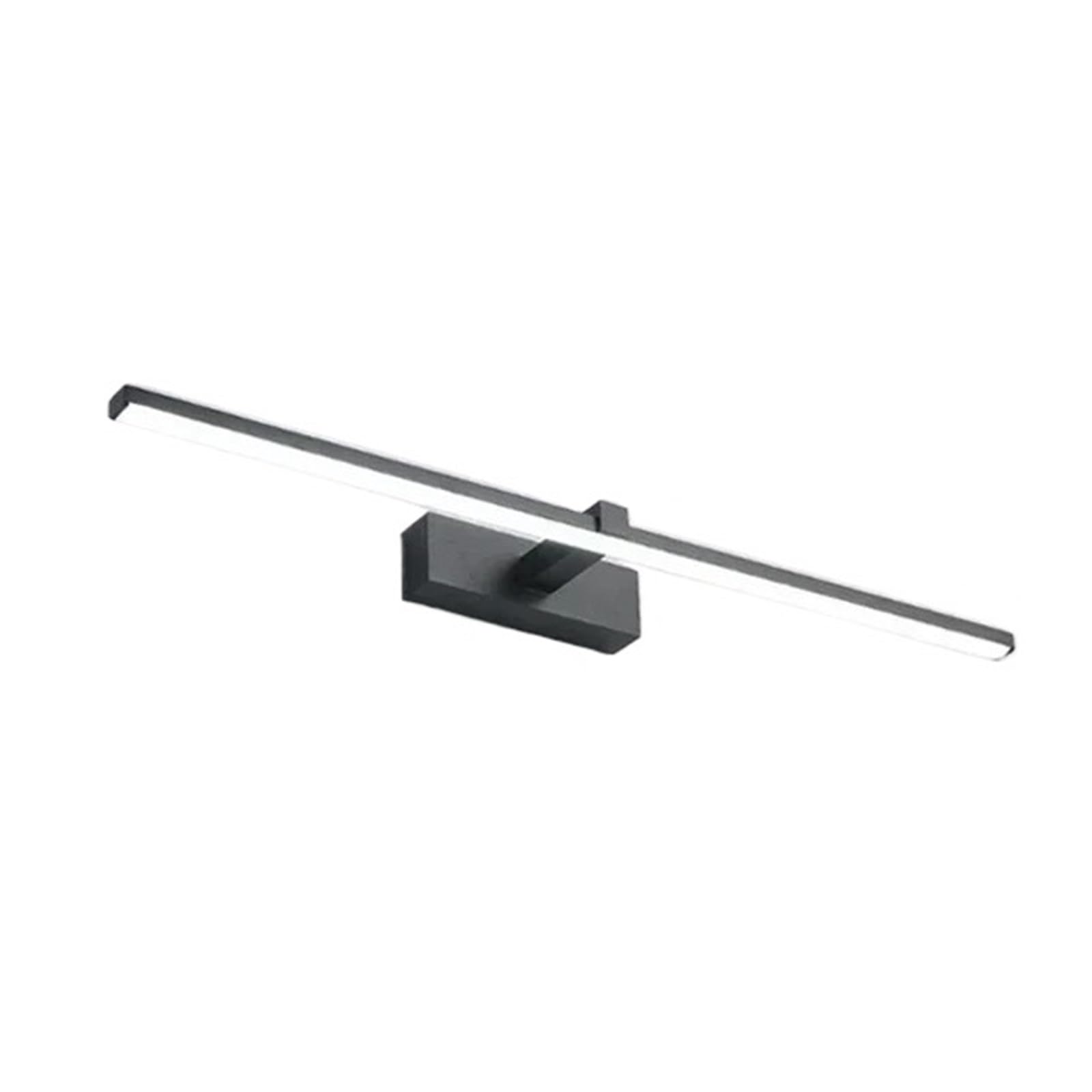 Nowoczesna Lampa Ścienna LED Vanty Aluminiowa Kinkiet Ścienny Do Lustra Łazienkowego Reflektor Oprawa Oświetlenia Wewnętrznego Lustre Make Up Light MałY I Jasny(Warm White,Black 60cm)