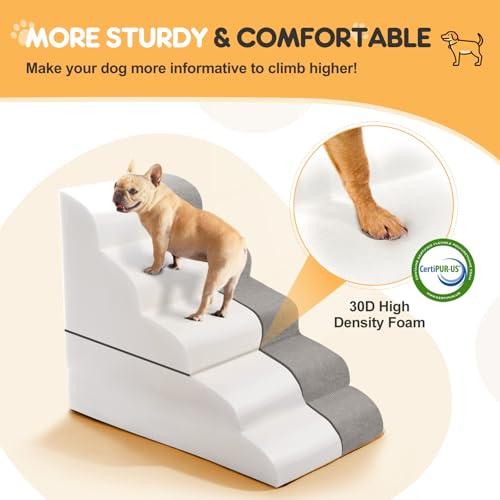 iweepet iweepet 3 em 1 escadas estáveis ​​para cães de espuma de alta densidade 30d para cama alta,