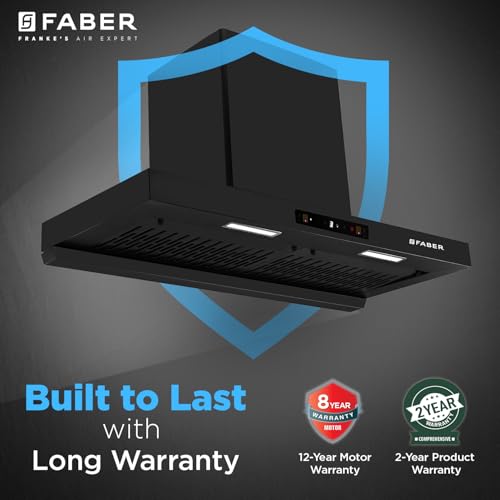 Image of Faber Atom 90cm 1500m /hr BLDC Autoclean Filterless T-Shape Chimney|Built In Oil Collector|Touch & Gesture Control|8Yr Motor,2Yr Comprehensive Warranty by Faber | Hood ATOM BLDC TC FL HC SC BK IN 90