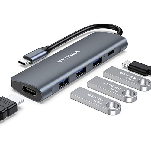 USB C Docking Station, 5-in-1 USB C Hub Docking Station with 4K HDMI, PD Fast Charging Port, 3 USB 3.0 Ports Laptop Docking Station for MacBook Pro/Air, iMac,iPad Pro,XPS,PS5, Dell, HP and More