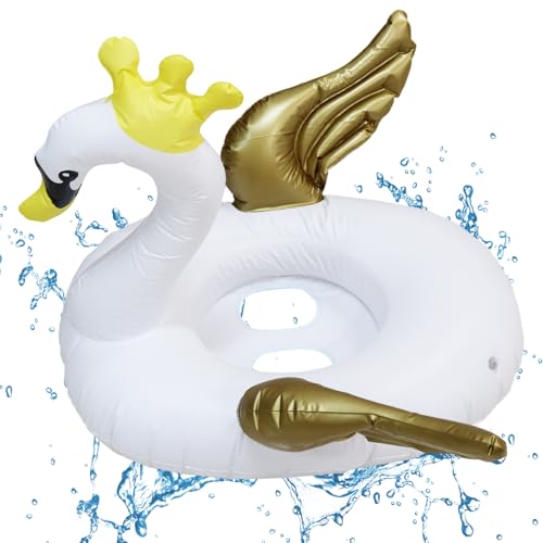 Anillo de Natación para Bebés, Flotador Anillo de Natació, Juguete de Ayuda a la flotación para niños,Aro de natación Inflable,Ayuda la flotación para niños de 6meses a 4años（Ganso de Oro Blanco）