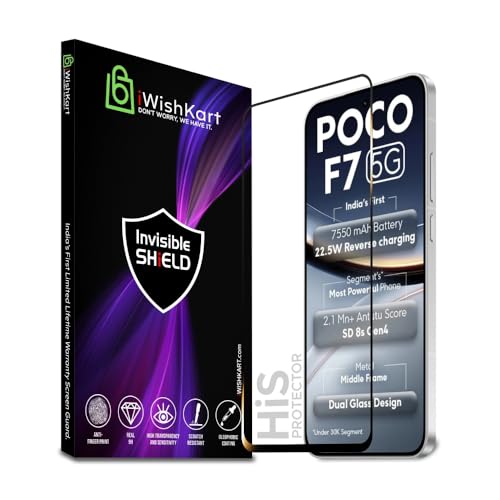 Image of compatible with Poco F7 5G Tempered Glass [with warranty] screen protector guard Full Edge to Edge 9H Full Glue FHD with Easy Installation kit - Pack of 1 | 6.83 Inch (compatible with PocoF7 / F 7)