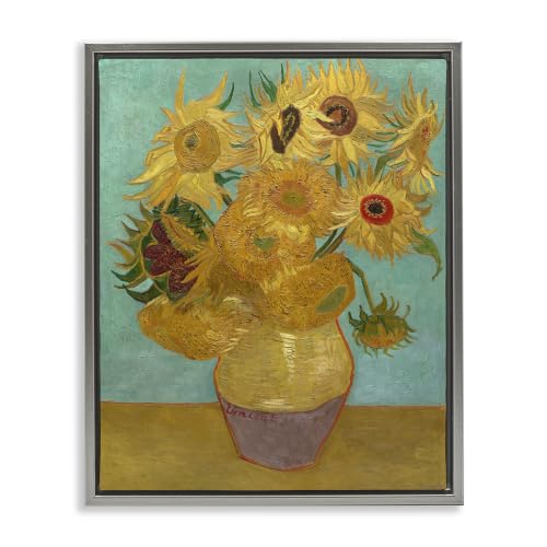 Van Gogh Sunflowers Post, 25 x 31 Inch Canvas in Floater Frame