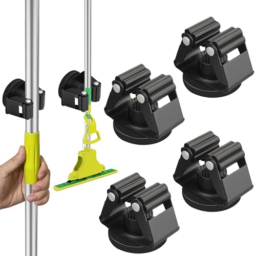 ULIBERMAGNET Magnetic Mop Broom Holder,Heavy Duty Movable Magnetic Broom Holder