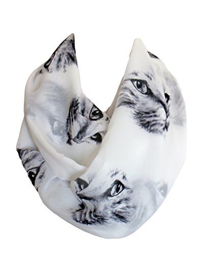 Etwoa Cat Face Print Infinity Scarf Circle Scarf Loop Scarf2