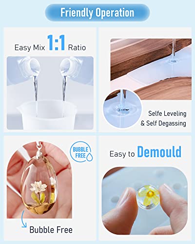 Nicpro 8 Ounce Crystal Clear Epoxy Resin Kit, Food Safe Diy Starter Art Resin For Craft, Canvas Painting, Molds Pigment Jewelry Making, Resin Coating And Casting #TOP2