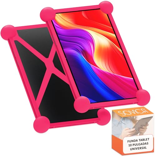 Funda Tablet 10 Pulgadas Universal Silicona Valida para Todas Las Tablets pc del Mercado de 10' (Rosa)