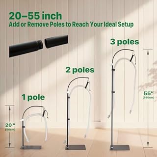 CPAP Hose Holder Stand for Improving Sleep Comfort- Customizable Height & Position for All Bed Heights, Includes Mask Hook & Tube Straps, Prevents Hose Pulling & Tangling
