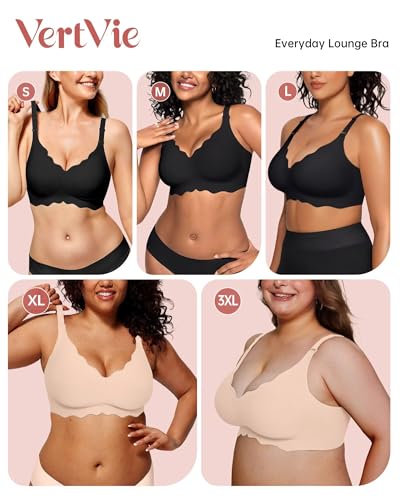 Image of Vertvie Jelly Bras for Women No Underwire Wireless Push Up Bra Full Coverage Bralettes Seamless Comfort Everyday Sports Bra
