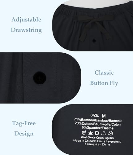 Image of CF Mens Pajama Shorts Bamboo Rayon & Cotton Sleep Shorts Lightweight Pants