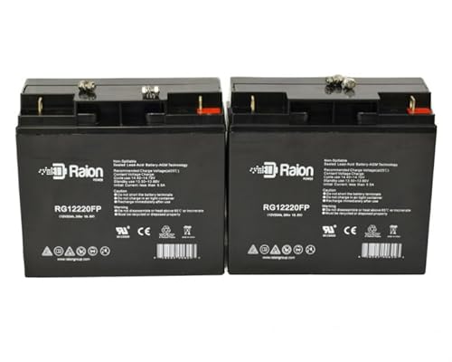 Raion Power 12V 22Ah Replacement AGM Battery for Solar Truck Pac ES1224 3000 Peak Amp - 2 Pack