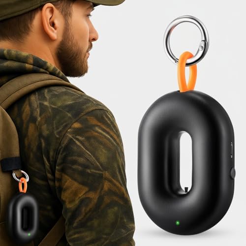 Grinsvalley Hunting Scent Control Device – Portable Rechargeable Odor Reducer for Clothes, Boots & Gear | Wearable Clip-On Ion Odor Neutralizer, Chemical Free & Safe for Outdoor Use