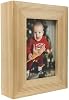 Weccwa Wallet Size Picture Frames Fits 2.5x3.5 inches Photos with High Definition Glass Front Solid Wood Natural Edge for Table Desk Top Standing