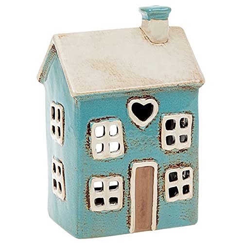 Village Pottery Blue House - Portavelas de corazón Cover