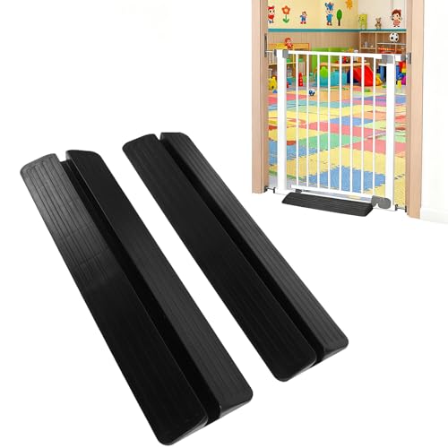 Threshold Ramps for Doorways Baby Gate,2pcs Safety Gate Accessory Set,Plastic Triangle Pet Gate Reinforcement Accessories Door Threshold Ramp