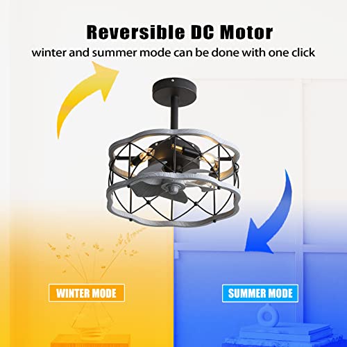 Ventilateur de plafond à profil bas réversible et silencieux avec lampes