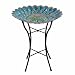 Peaktop 3207000 Outdoor Glass Solar Bird Baths, 18-Inch Blue